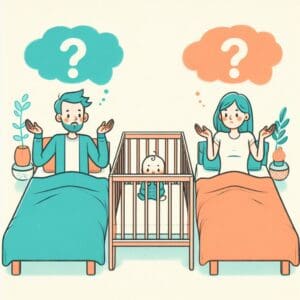 Deux parents ne savent pas comment choisir le lit pour leur bébé
